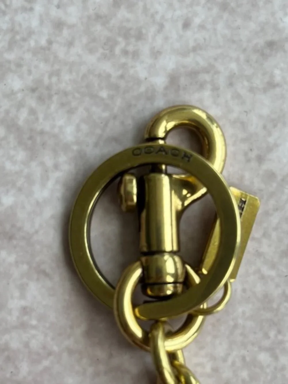 Coach Gold-Tone Cherry Key Charm with Red Glitter